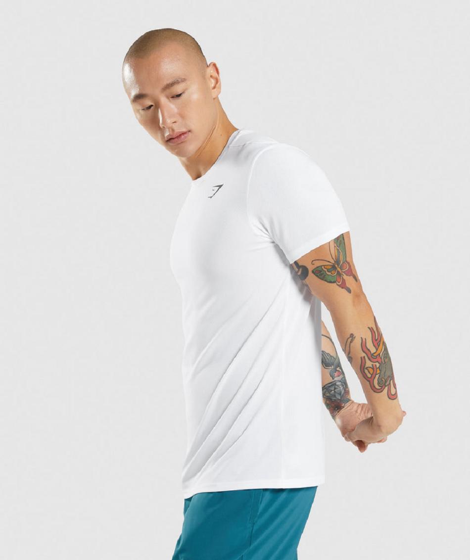 T Shirts Gymshark Arrival Hombre Blancas | CO 3278QMA